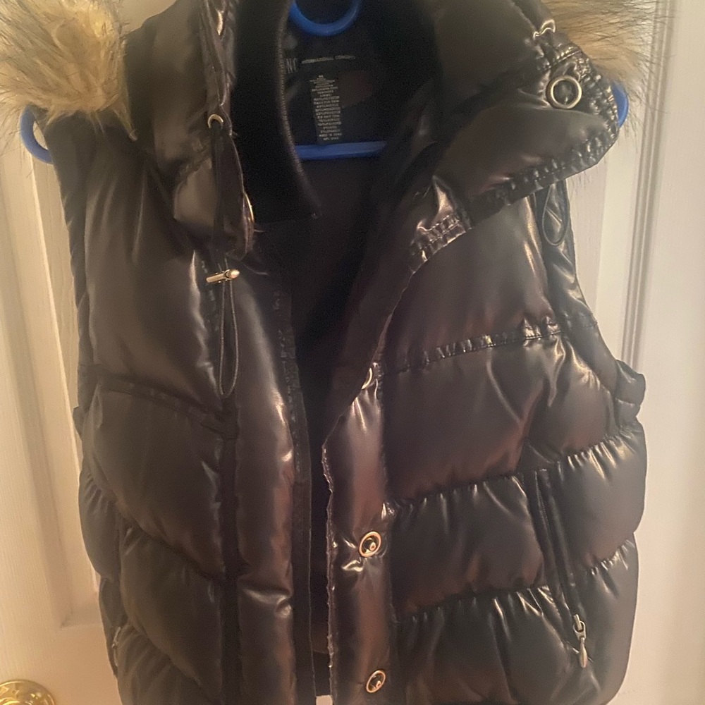 INC International Concepts Black Puffer Vest